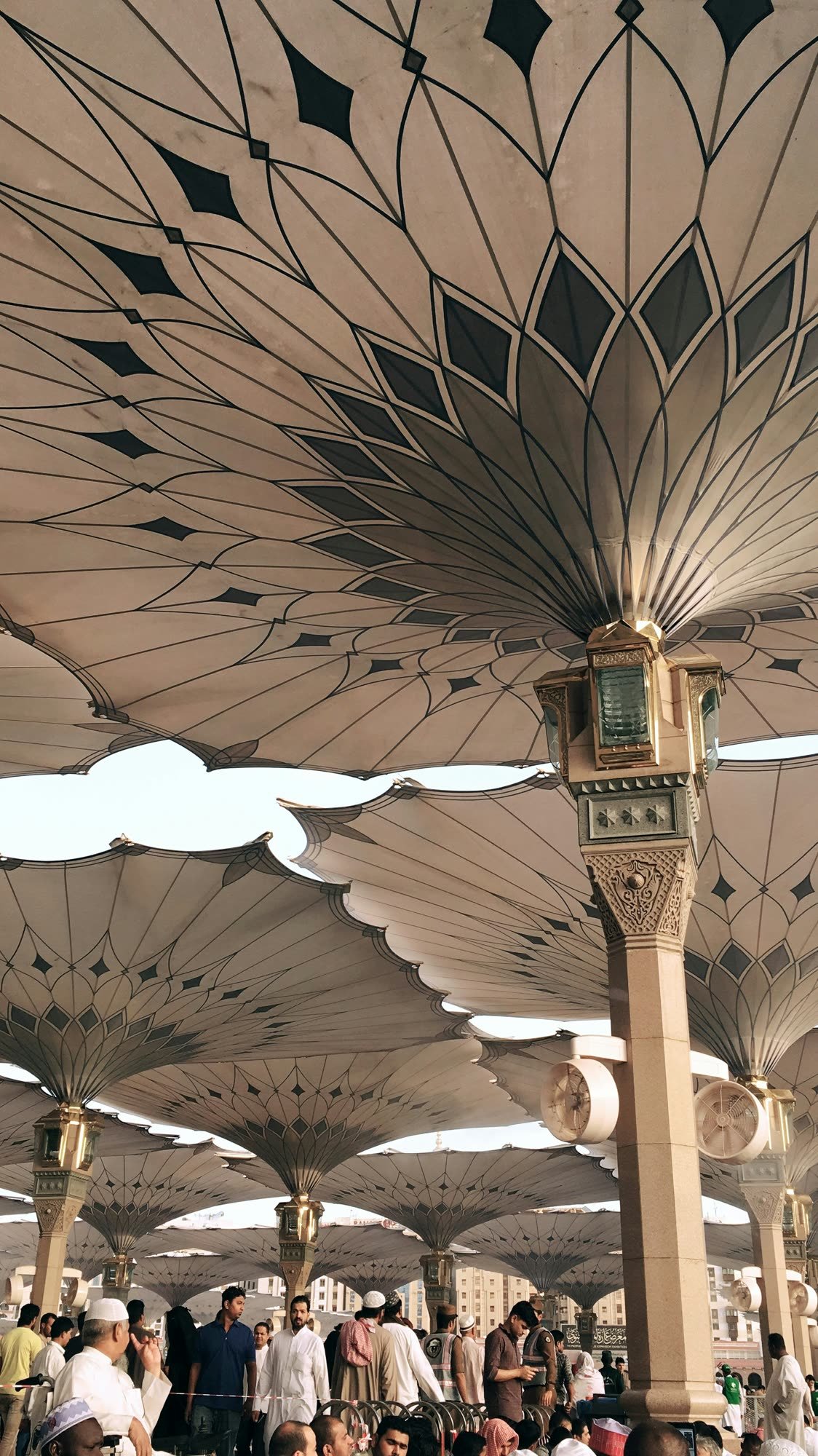 The giant umbrellas of Masjid an-Nabawi