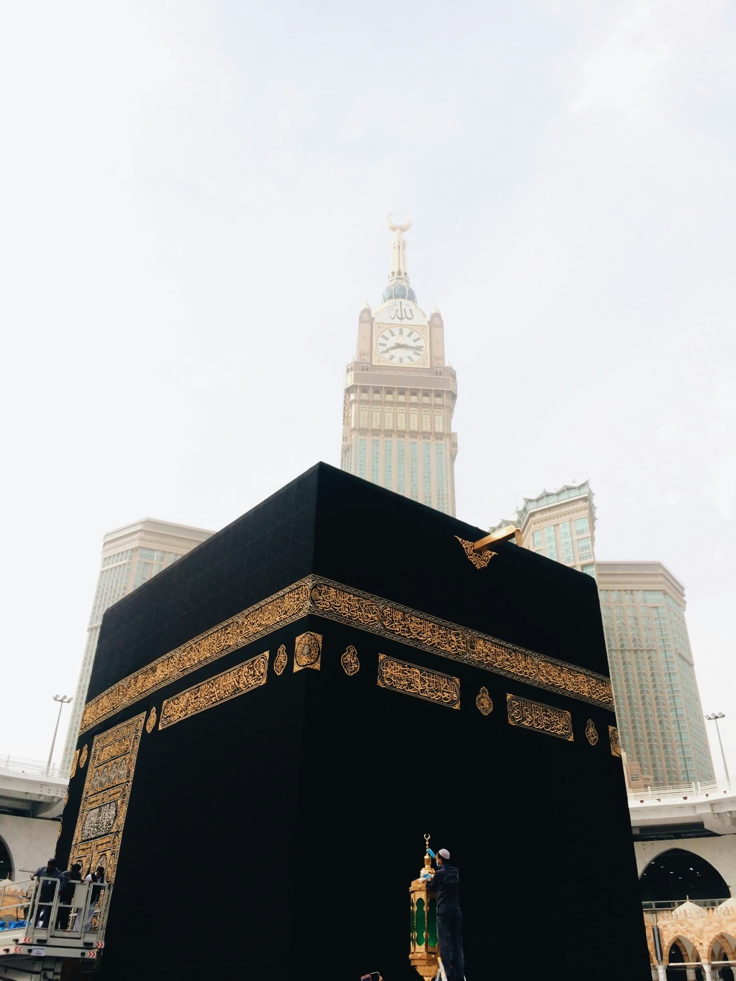 The Kaaba with the clock tower behind